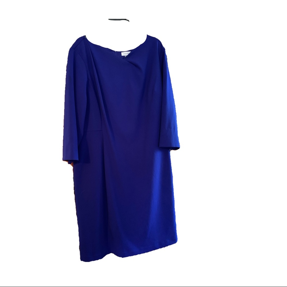 Calvin Klein electric blue shift dress 18W